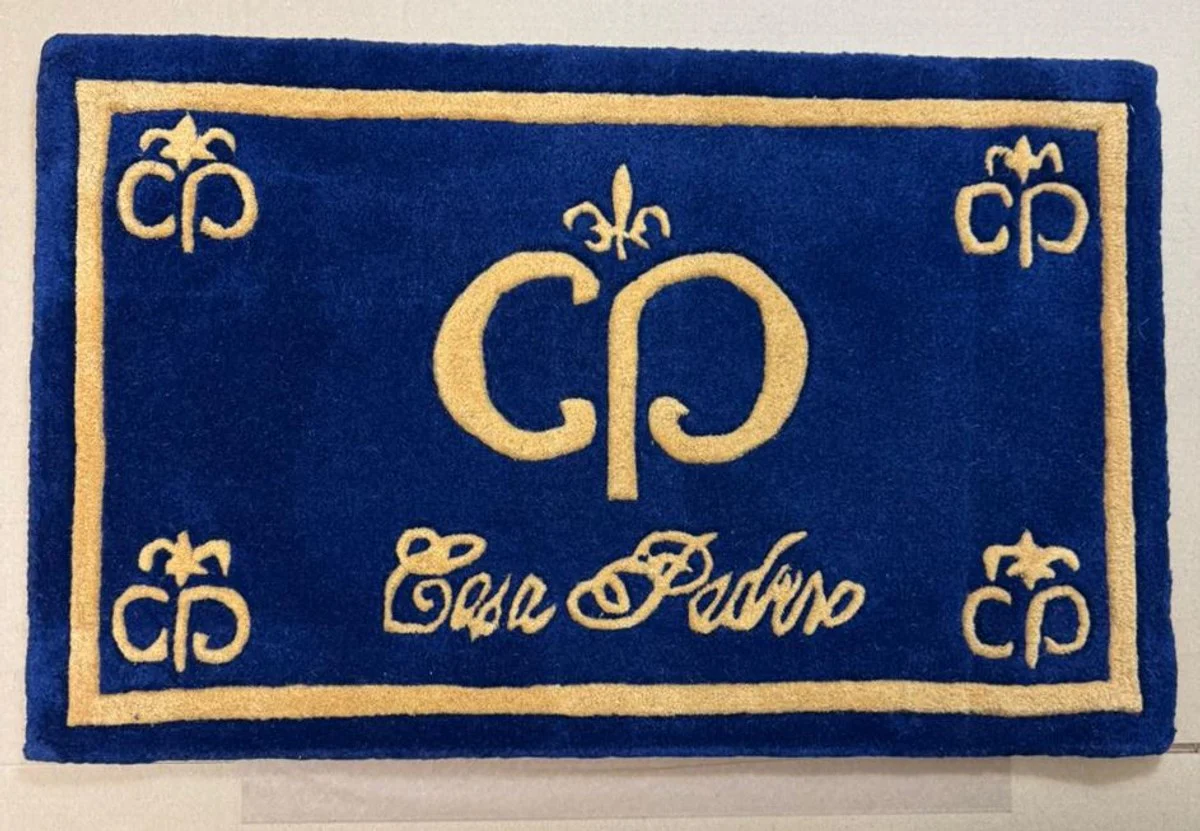 Designer Fußmatte Blau / Gold 80 x 50 cm - Designer Deko