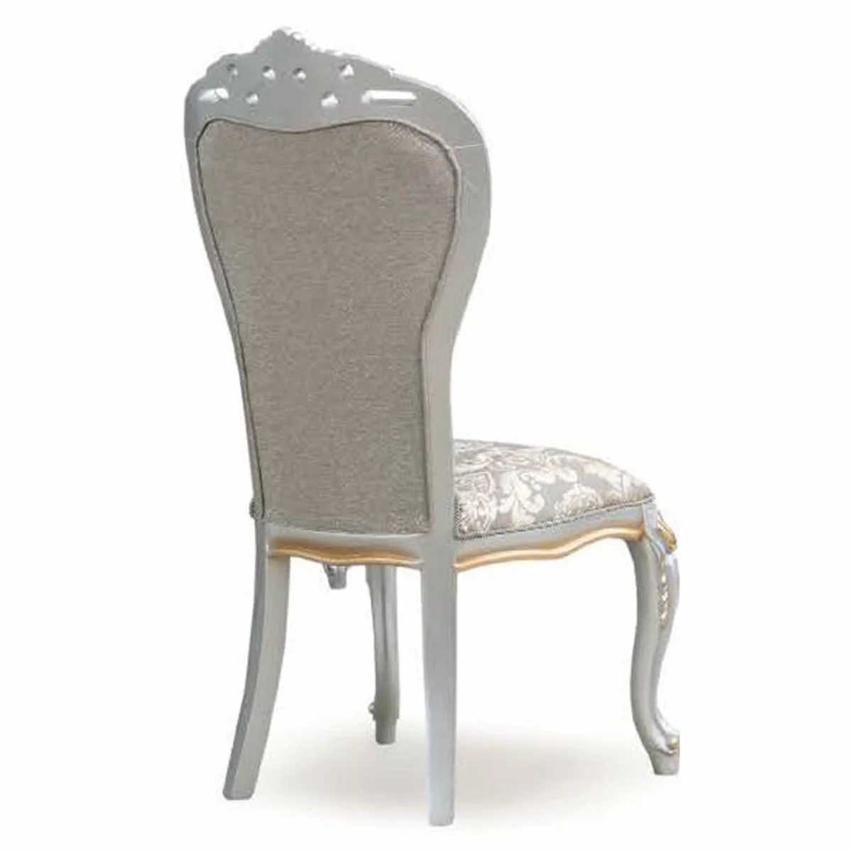 Luxury Baroque Dining Chair Gray / Silver / Gold - Baroque Furniture