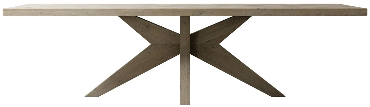 Country Style Solid Wood Dining Table Gray - Various Sizes - Rectangular Oak Wood Kitchen Table - Solid Wood Dining Room Furniture - Country Style Dining Room Furniture