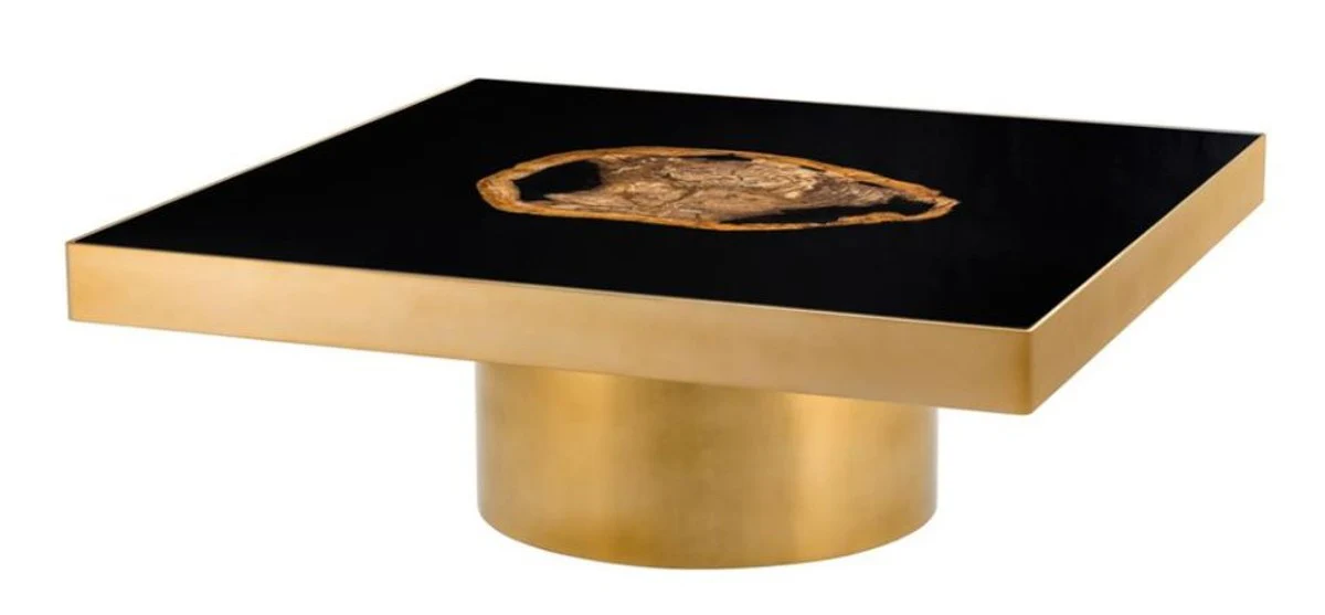 Designer coffee table with incorporated petrified wood - Limited Edition