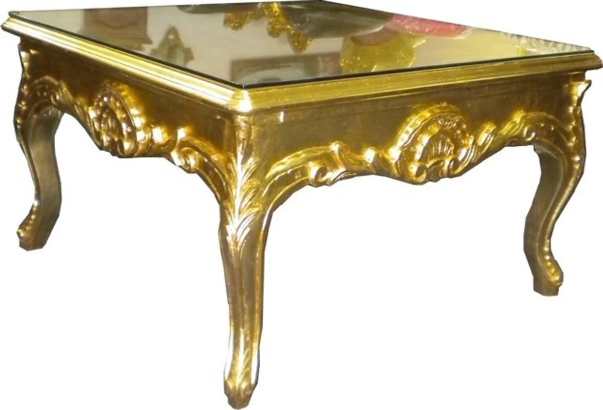 Baroque coffee table 70 x 70 cm gold - couch table - living room table - side table - furniture