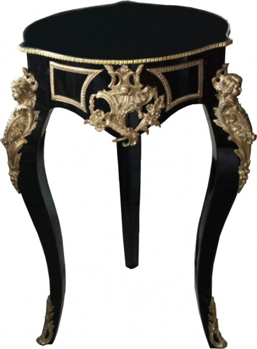 Baroque side table black/gold - antique style - console table baroque furniture