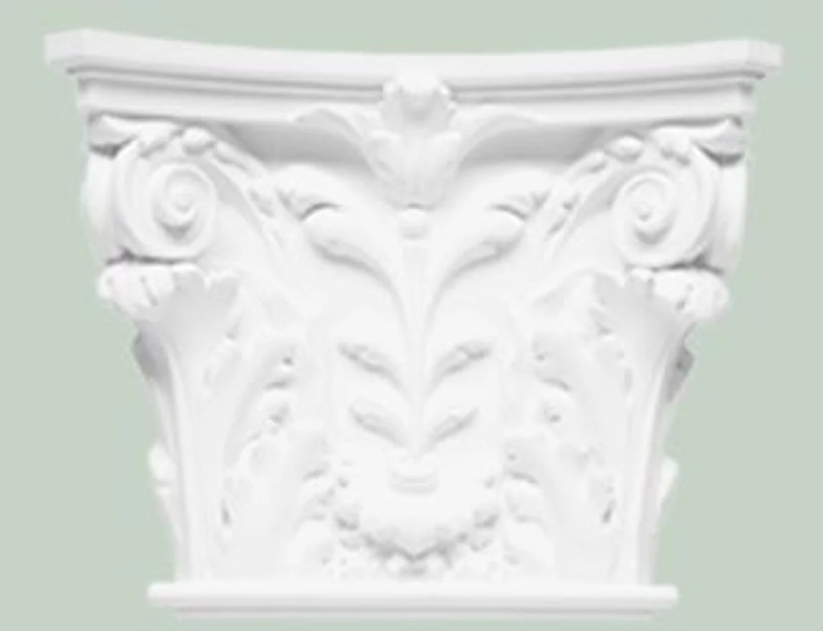 Baroque decorative element column headboard white 42.5 x 10.5 x H. 35 cm - wall decoration in the baroque style
