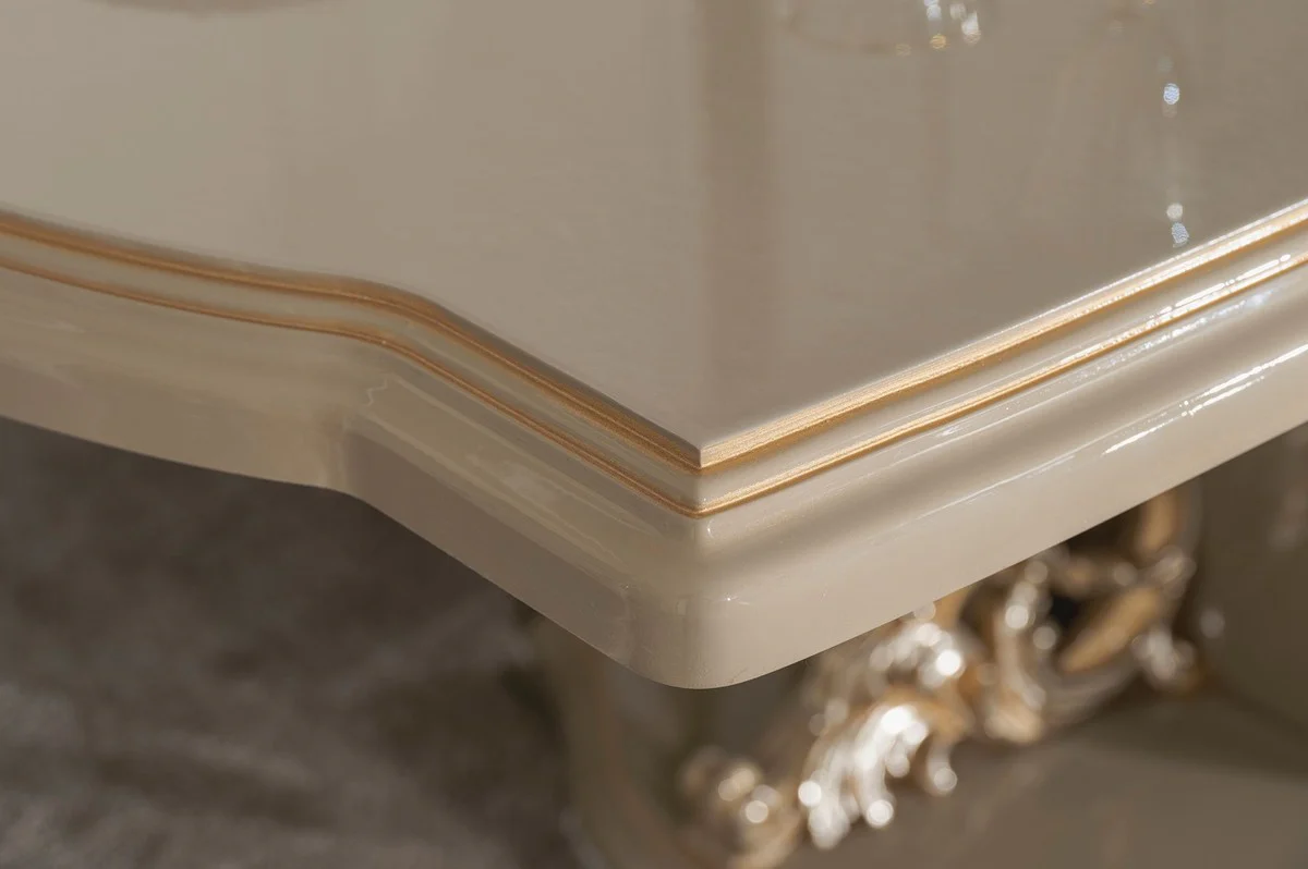 Luxury Baroque Dining Table Gray / Gold - Magnificent Baroque Style Kitchen Table - Luxury Dining Room Furniture in Baroque Style - Baroque Dining Room Furniture - Baroque Furnishings