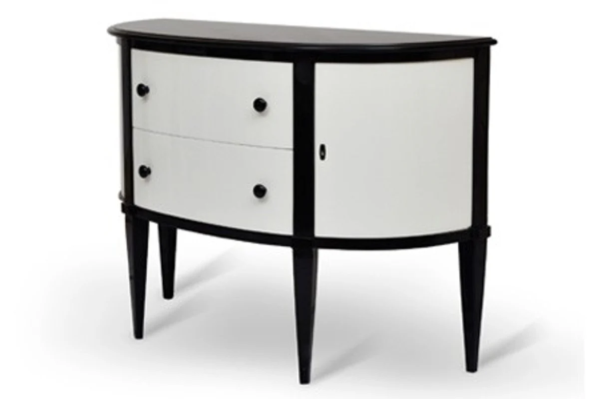 Art Deco sideboard black / white hand painted 129 cm - Hotel Collection