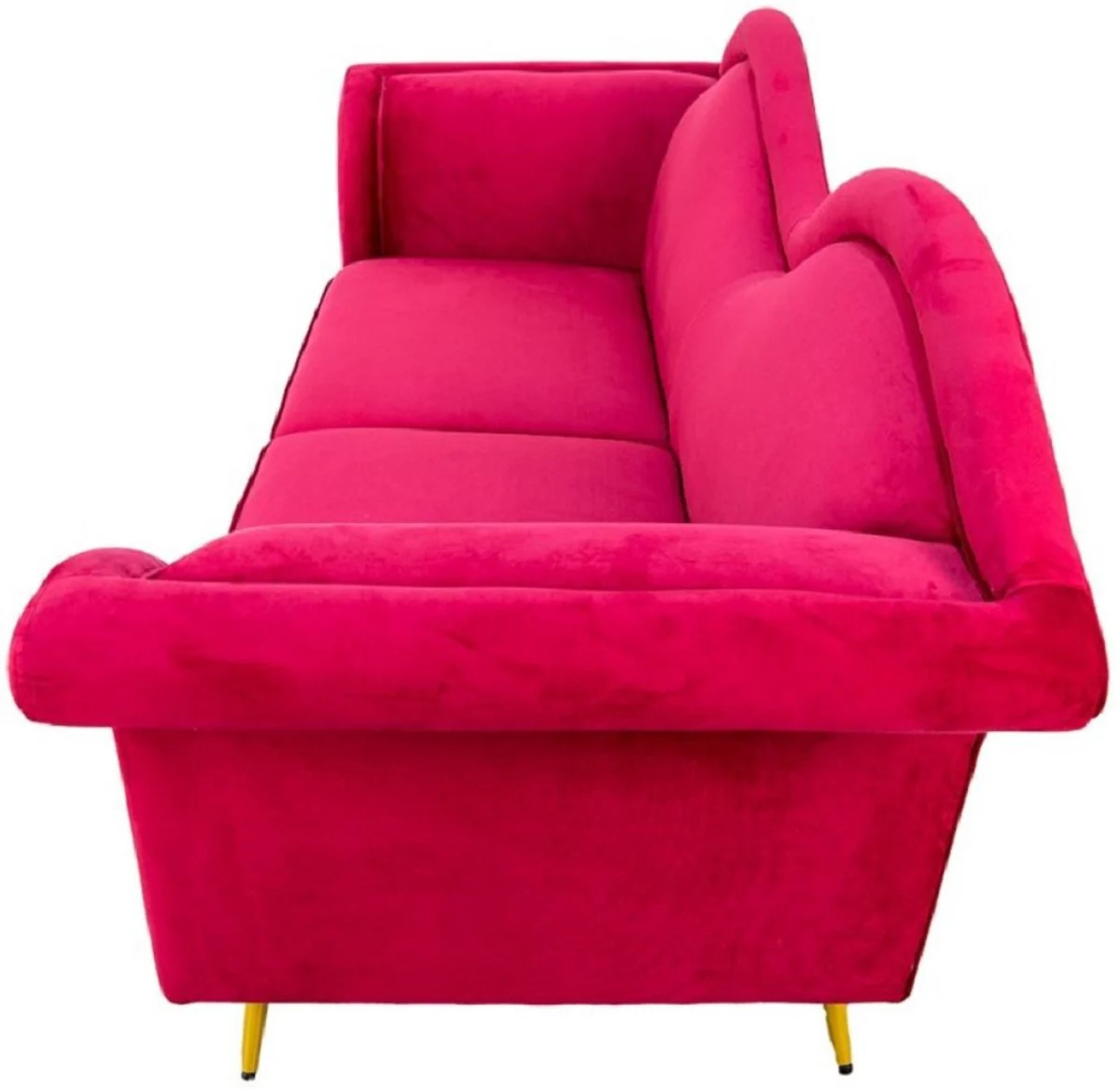 Luxury designer 3-seater sofa red / gold 215 x 73 x H. 85 cm - living room sofa - living room furniture - luxury furniture - designer furniture - living room furnishings - luxury furnishings