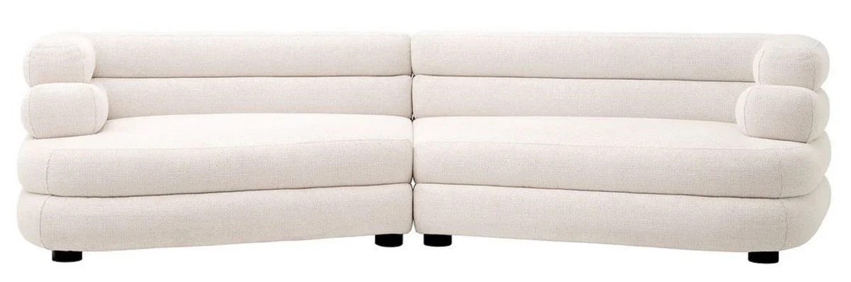Luxury sofa white / black 300 x 125 x H. 73 cm - Curved living room sofa - Hotel sofa - Living room furniture - Hotel furniture - Luxury furniture - Luxury furnishings