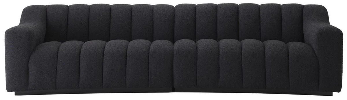 Luxury sofa black 300 x 100 x H. 78.5 cm - slightly curved living room sofa - hotel sofa - luxury quality