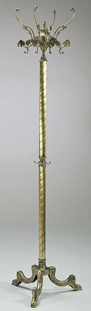 Luxury baroque coat rack brass / bronze 45 x 45 x H. 174 cm - Noble brass clothes rack - Baroque cloakroom hotel furniture