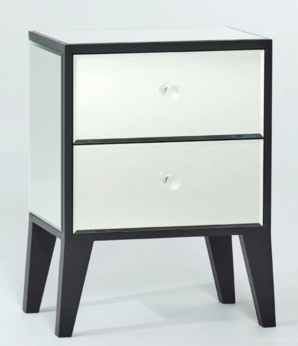 Luxury bedside table with 2 drawers black - luxury bedroom furniture