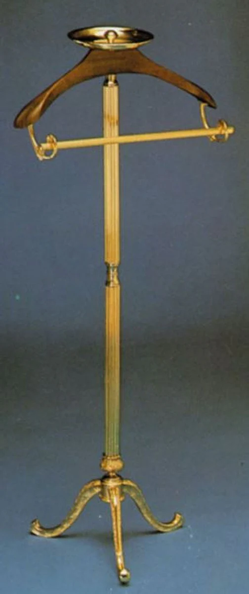 Luxury Baroque Dressboy brass colored 40 x 40 x H. 127 cm - Elegant brass clothes rack - Baroque hotel cloakroom furniture