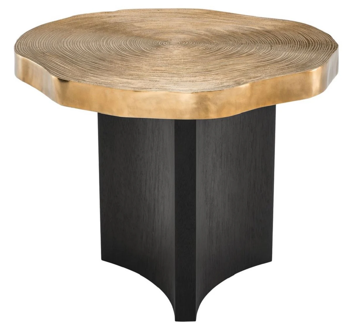 Luxury side table brass / black Ø 63.5 x H. 50.5 cm - Luxurious side table with table top in tree disc design