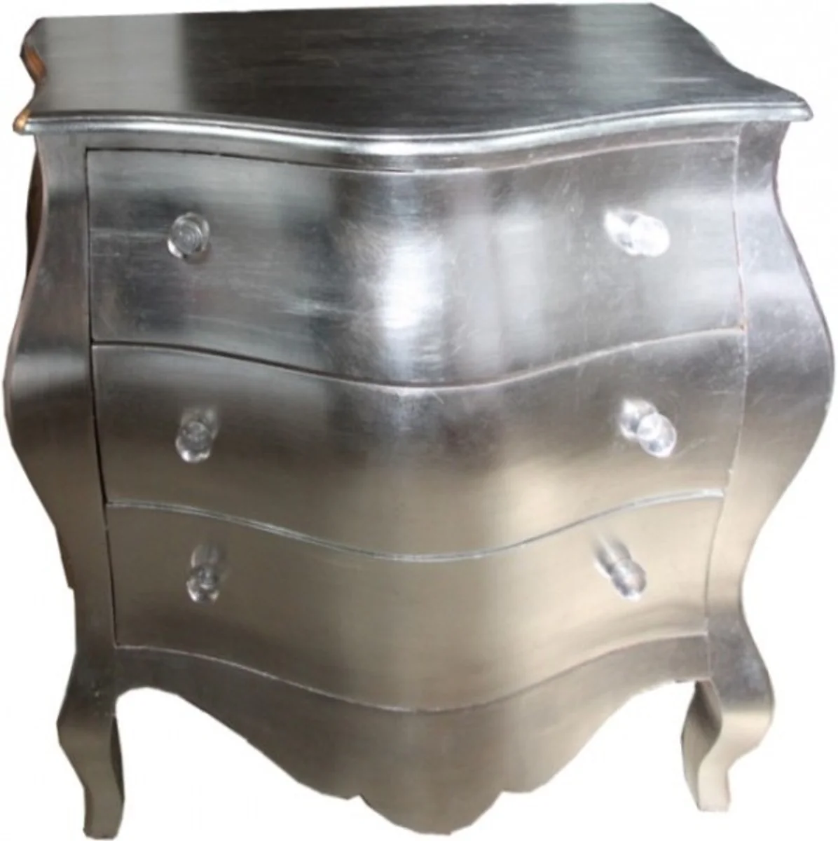 Baroque chest of drawers silver 105 x 64 x 92.5 cm - handmade unique piece