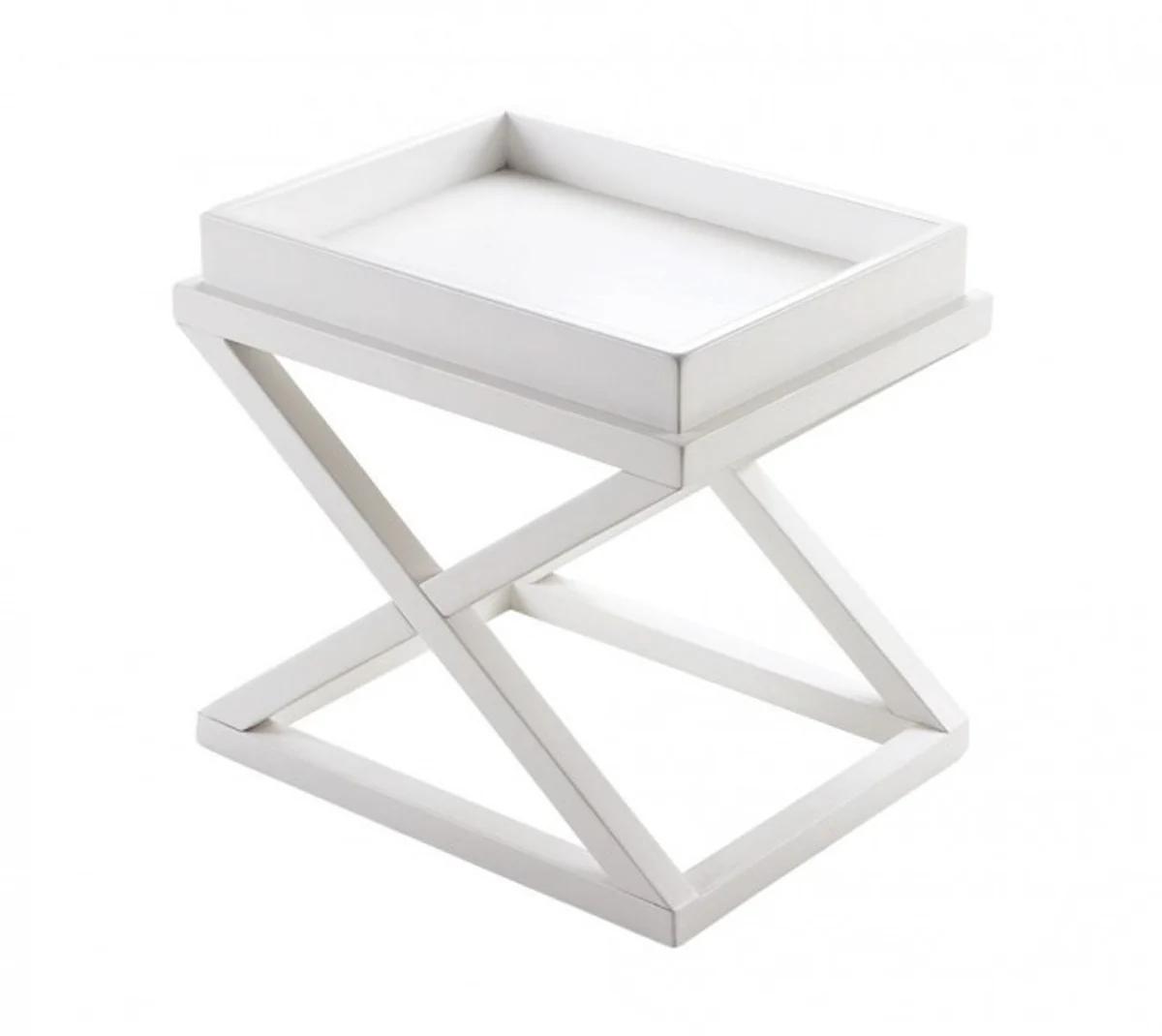 Luxury Art Deco Designer Birch Wood Side Table White - Luxury Hotel Table