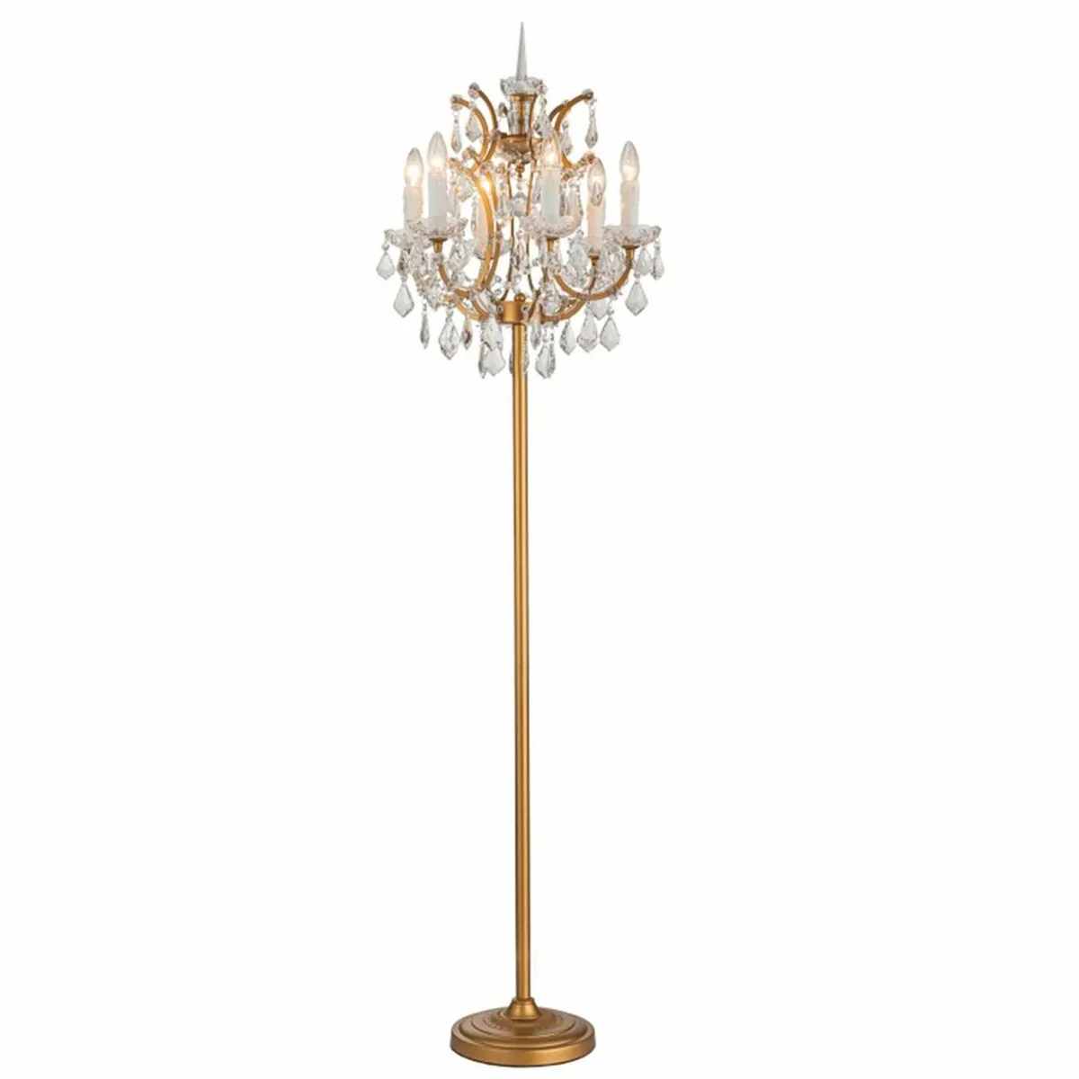 Baroque crystal floor lamp gold H. 175 cm - Baroque crystal lights