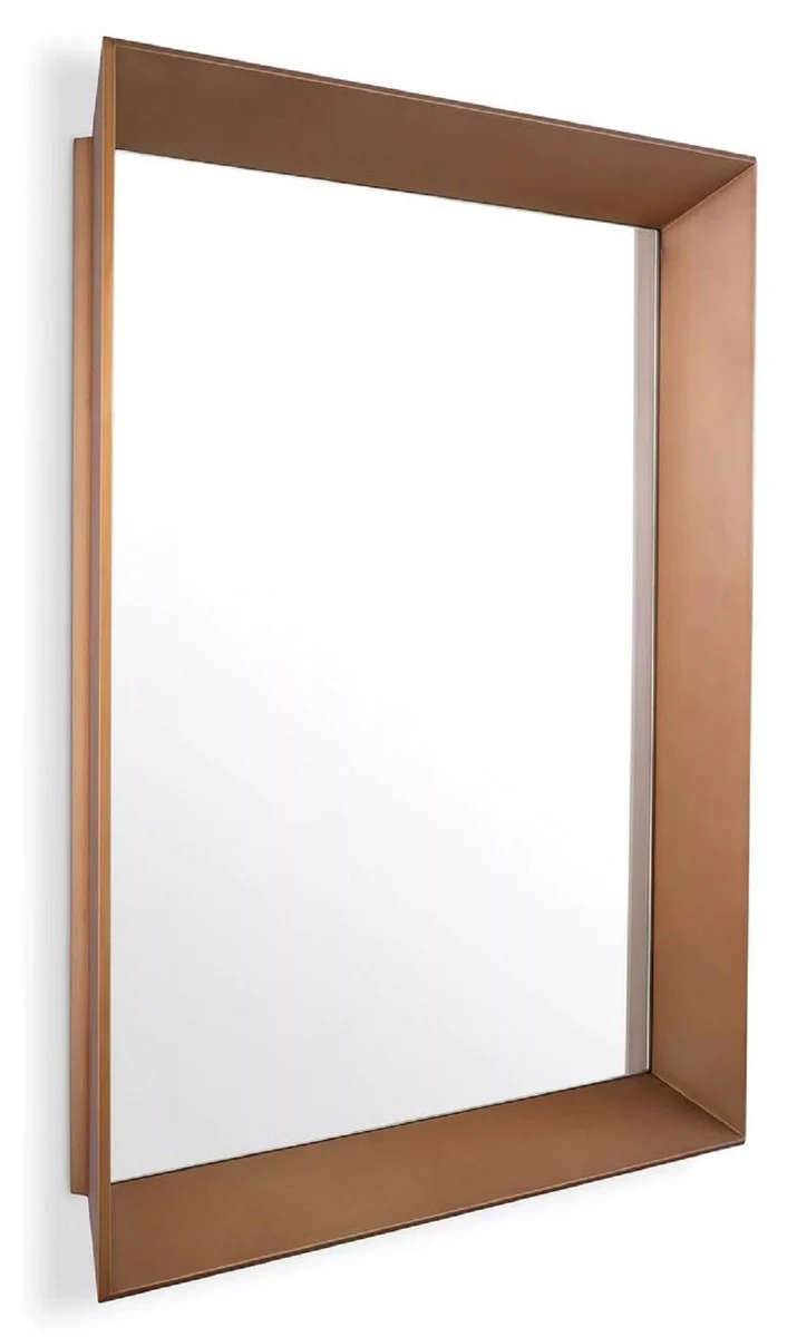 Luxury wall mirror brass 100 x 10 x H. 100 cm - Square stainless steel mirror - Living room mirror - Bedroom mirror - Cloakroom mirror - Luxury furniture - Luxury interior