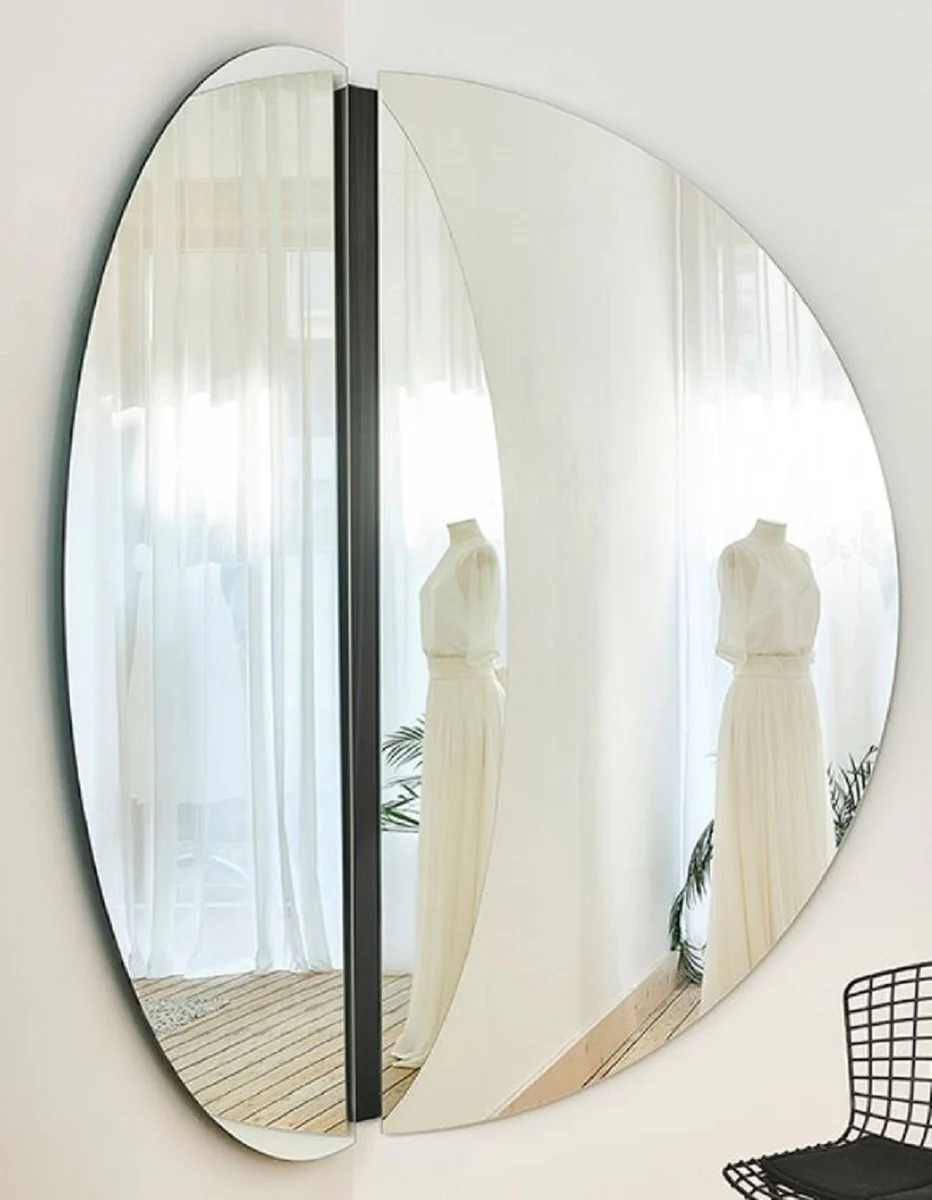 Luxury corner mirror black 150 x 3.5 x H. 150 cm - corner wall mirror - hotel mirror - boutique mirror - luxury quality