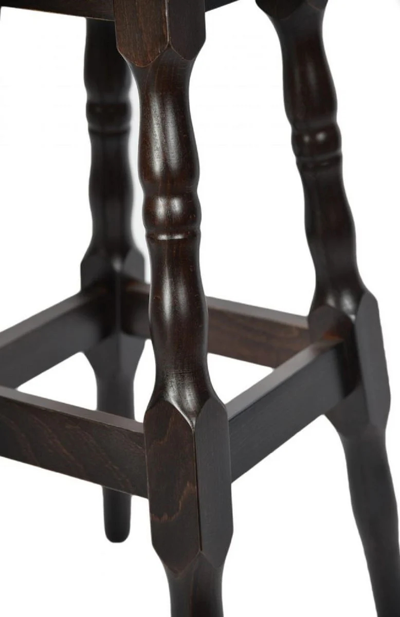 Art Nouveau bar stool black / dark brown H. 80 cm - Round faux leather bar chair