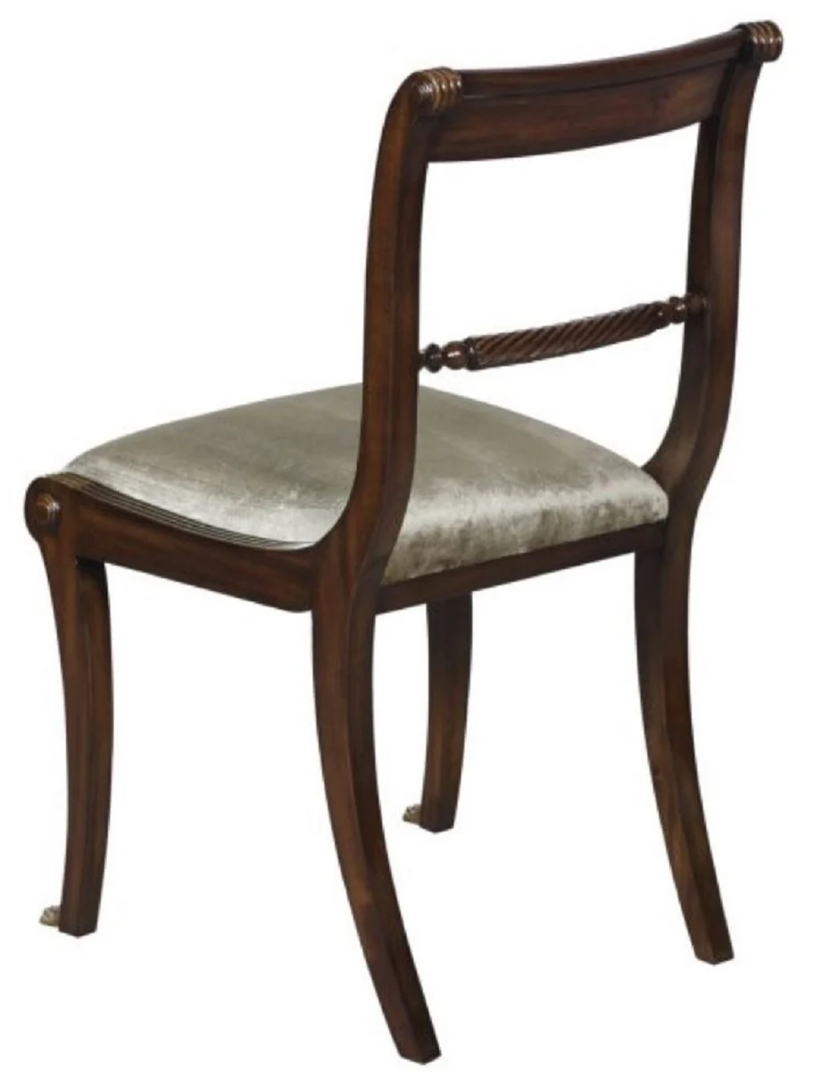 Luxury baroque dining room chair brown / gold 50 x 51 x H. 86 cm - luxury quality