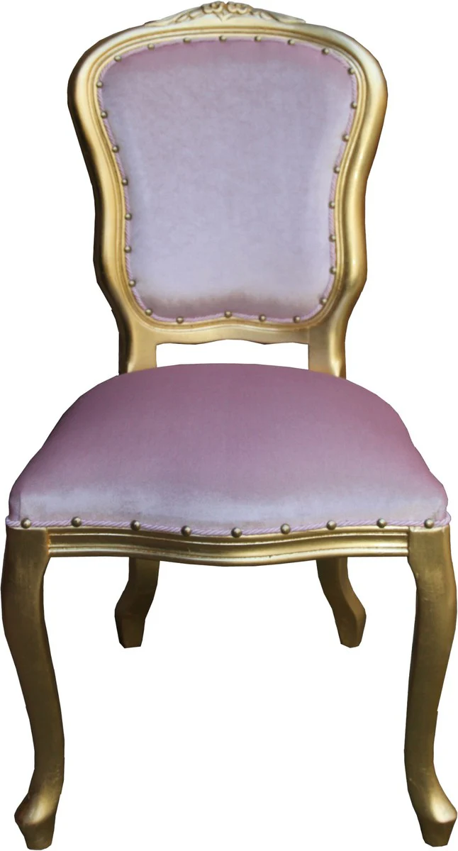 Baroque Luxury Dining Chair Louis Pink / Gold - Baroque Furniture