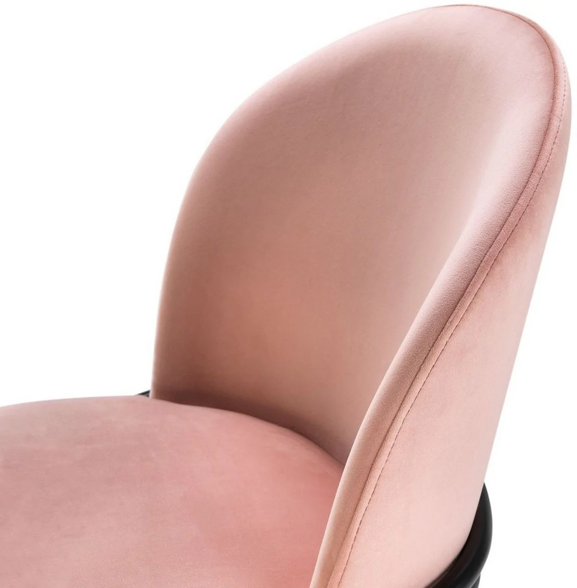 Luxury dining room chairs pink / black 49 x 56 x H. 82 cm - kitchen chairs with elegant velvet fabric - dining room set