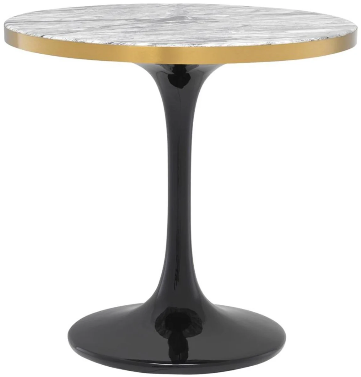 Luxury side table gray / brass / black Ø 55 x H. 52.5 cm - luxury furniture