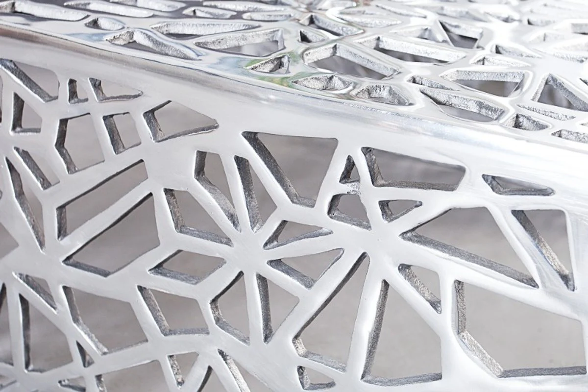 Art Deco coffee table silver metal 60 x 60 x H. 32 cm - Art Nouveau table - Furniture living room