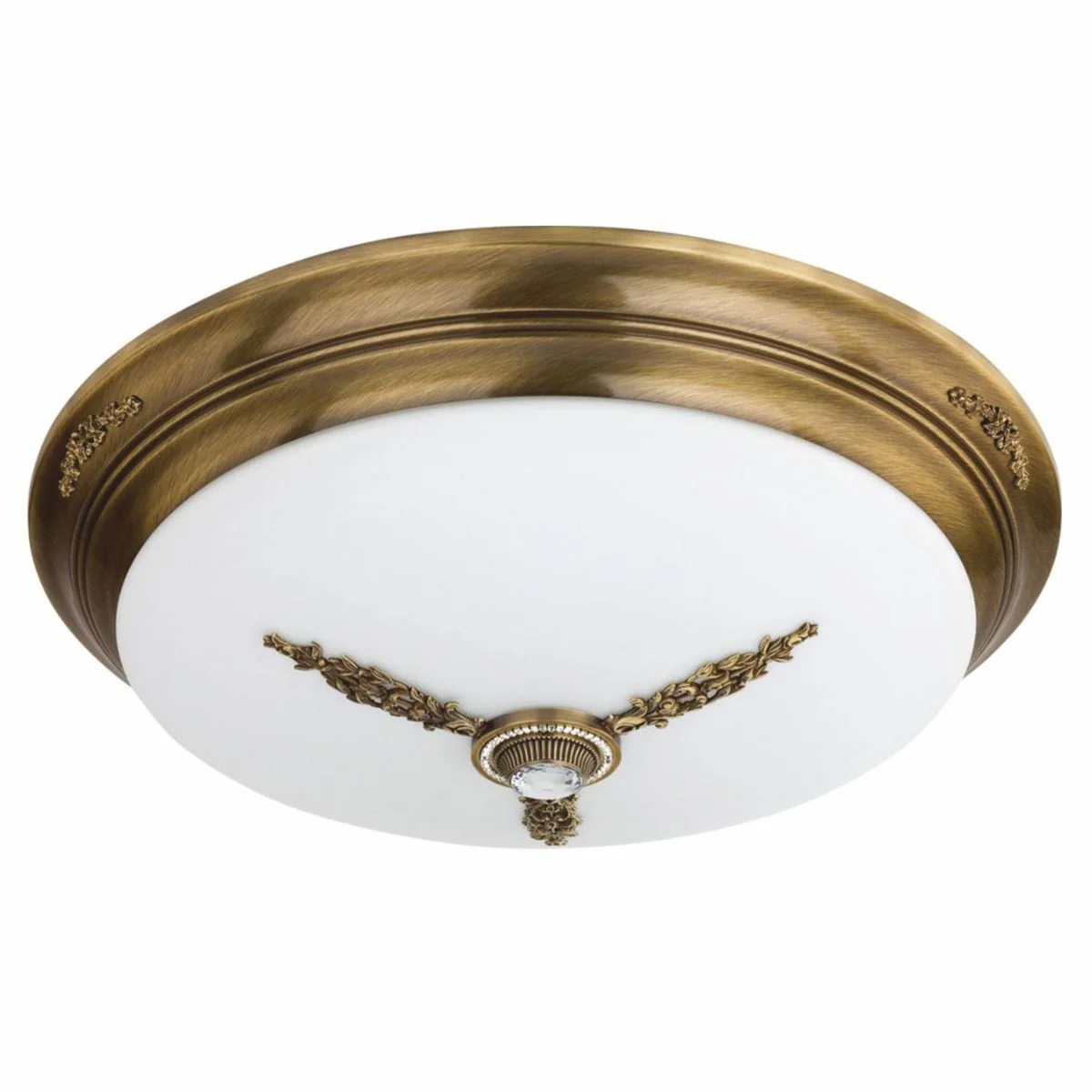 Luxury Baroque ceiling light brass with patina / white Ø 60 cm - Baroque lights