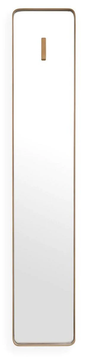 Luxury wall mirror brass 30 x 5 x H. 160 cm - Rectangular mirror with coat hook - Living room mirror - Bedroom mirror - Cloakroom mirror - Luxury furniture - Luxury interior