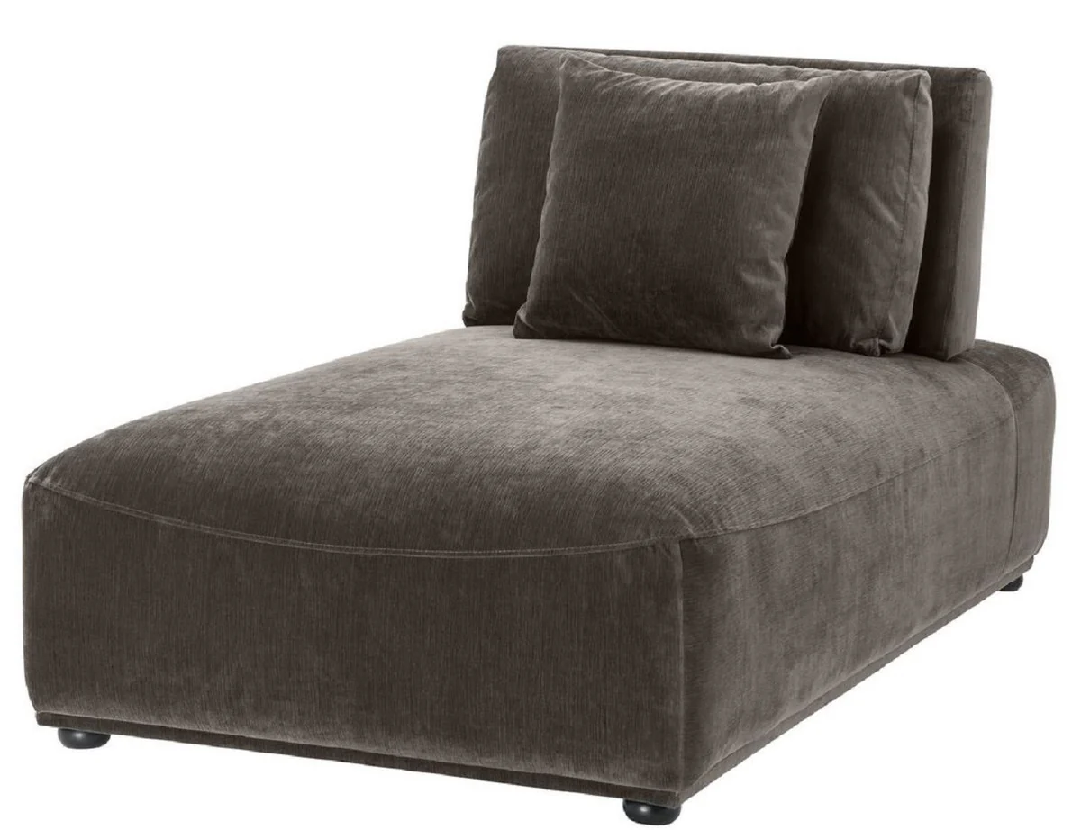 Luxury chaise longue gray / black 93 x 158 x H. 83 cm - lounge chair with backrest and 2 cushions - living room furniture