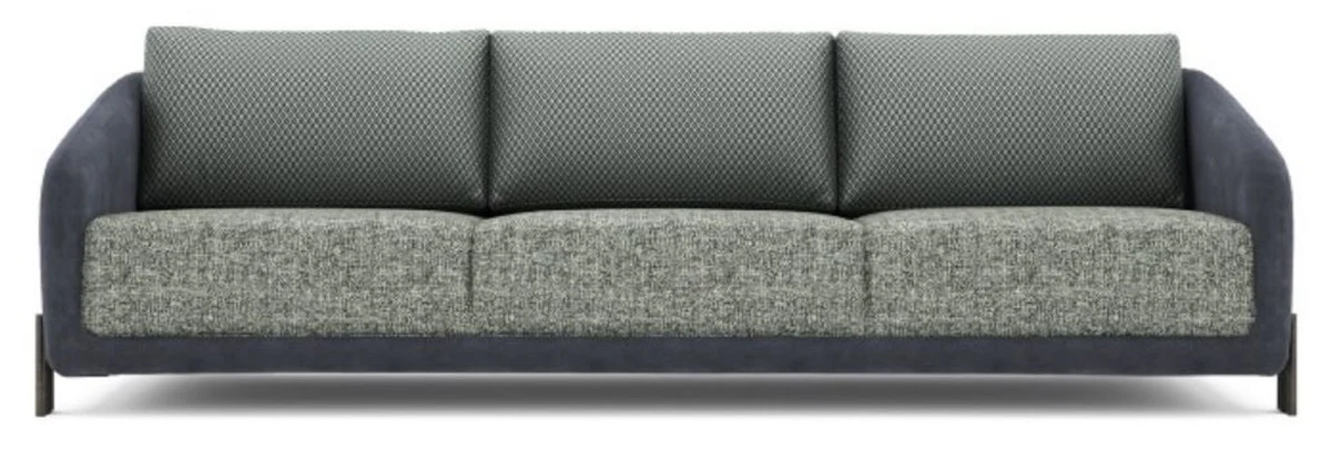 Luxury sofa green / blue / black 255 x 86 x H. 75 cm - living room sofa - hotel sofa - living room furniture - hotel furniture - luxury furniture - luxury furnishings