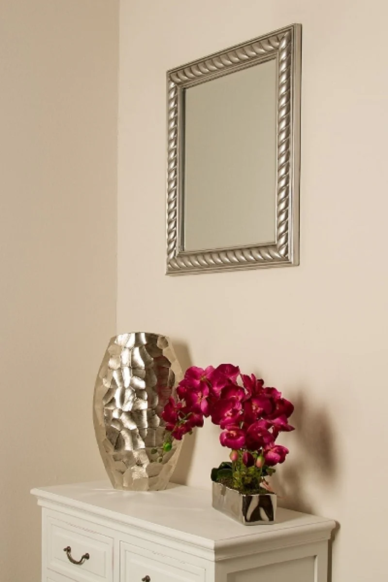 Baroque mirror / wall mirror antique silver 52 x H. 62 cm - Baroque furniture