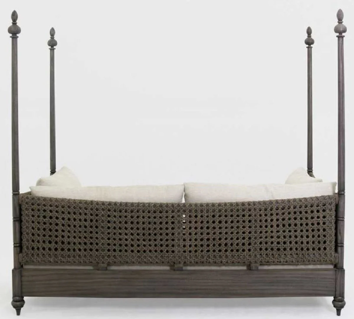 Luxury sofa bed gray / cream 219 x 110 x H. 200 cm - Elegant solid wood sofa - Living room furniture - Luxury quality