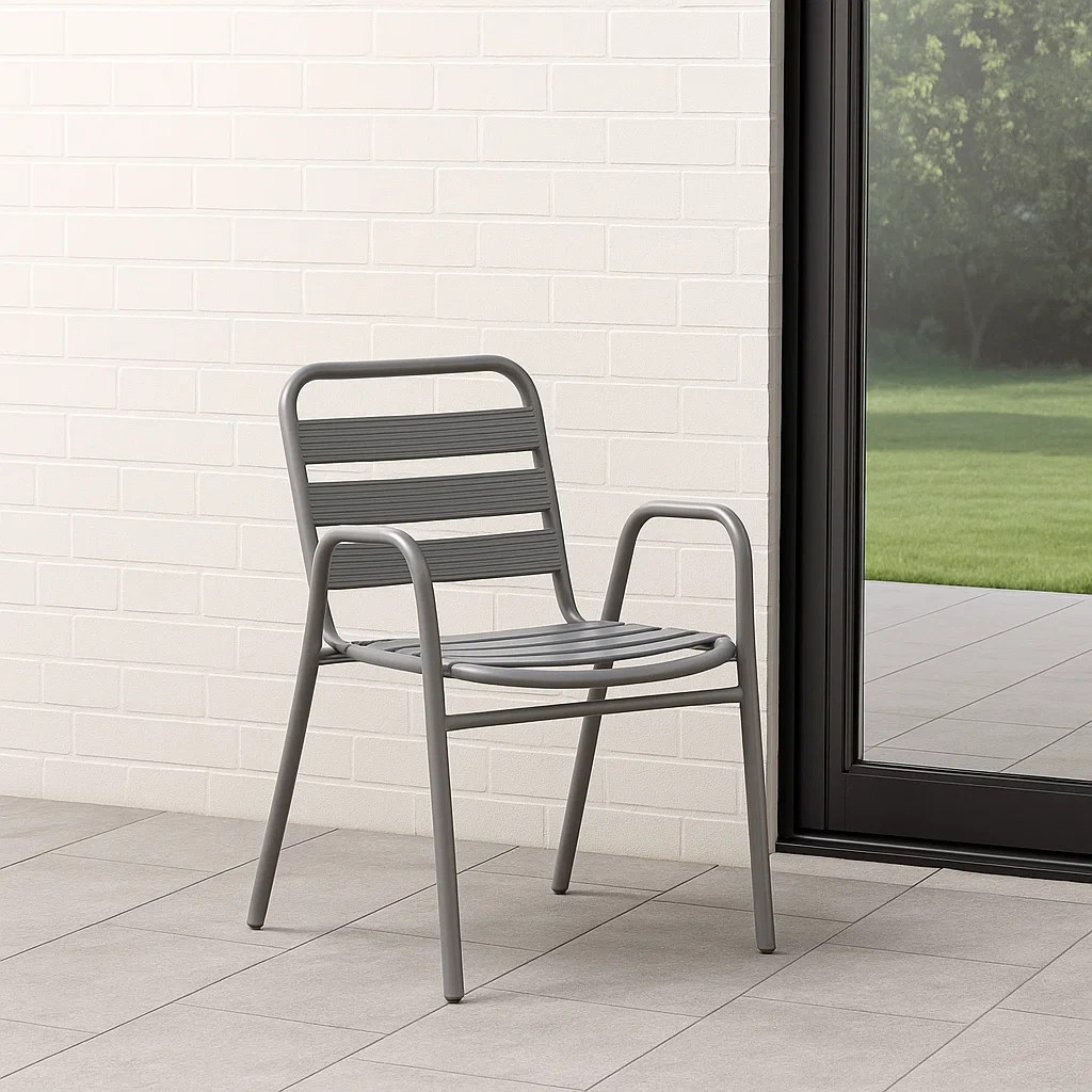 Gartenstuhl, grau, Aluminium, geeignet für den Garten, 55 x 54 x 78 cm