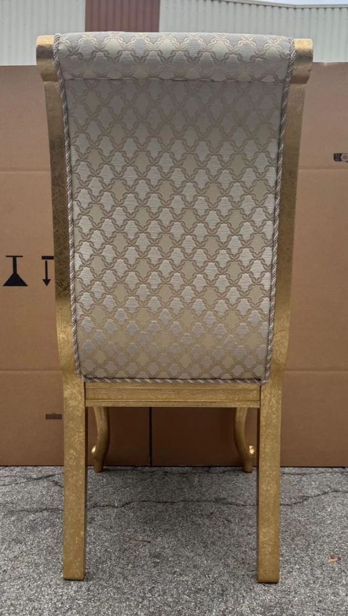 Luxury Baroque Dining Room Chair Gold Pattern / Gold H. 105 cm - Baroque Furniture