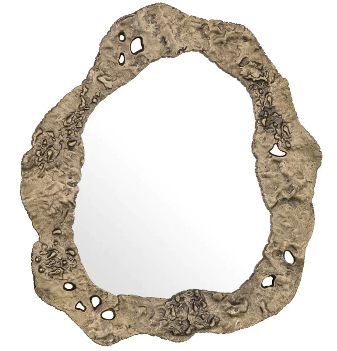 Luxus Spiegel in Antik Messing finish - Luxus Wohnzimmer Spiegel 2 Stück Spiegel