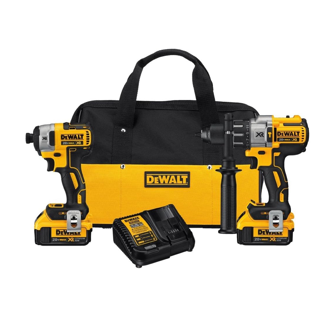 DEWALT 20V MAX Hammer Bohr- und Schlagtreiber, Cordless Power Tool Combo Kit mit 2 Batterien und Ladegerät (DCK299M2)