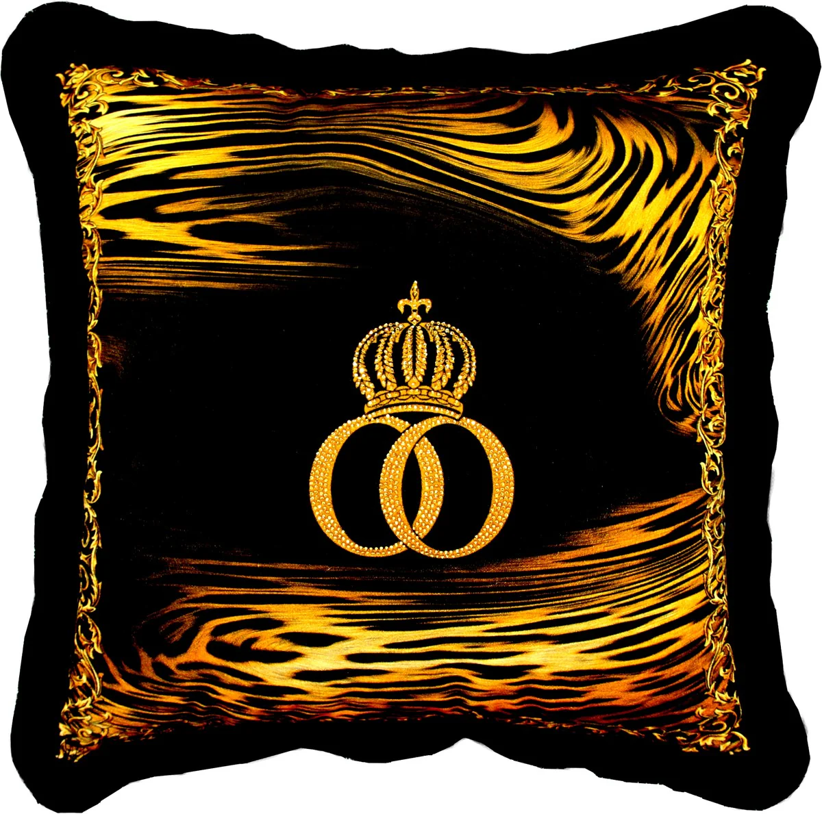 Harald Glööckler luxury decorative cushion Pompöös by Krone & Flames with glittering stones - Glööckler cushion