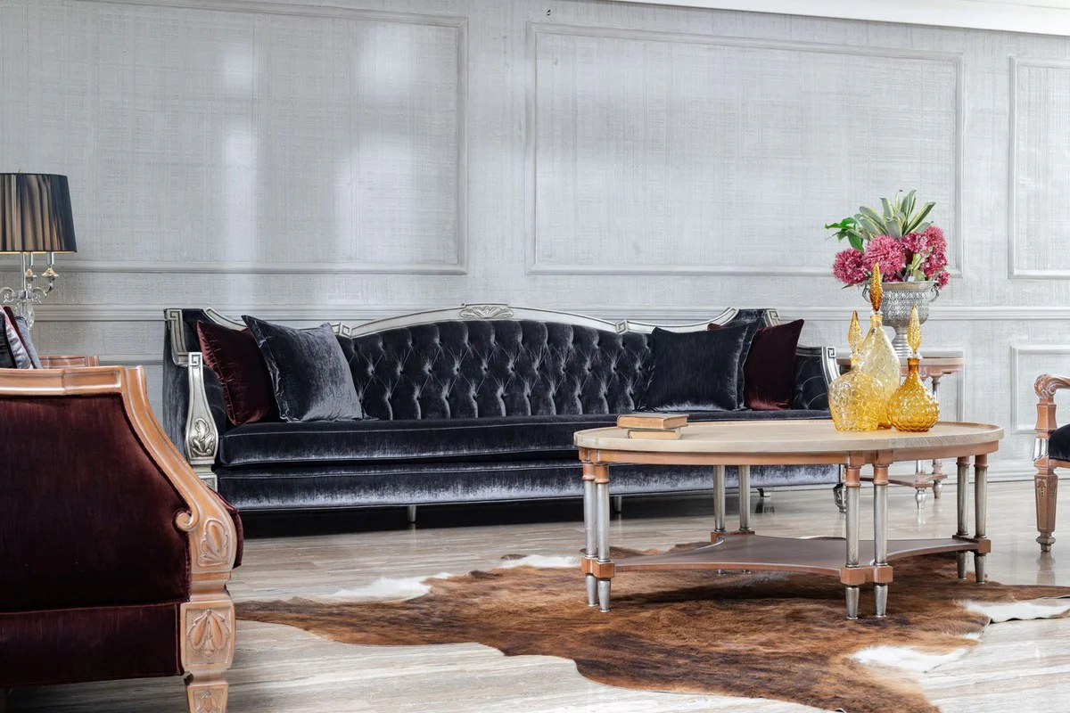 Luxury Baroque Living Room Sofa Purple / Silver - Magnificent Baroque Living Room & Hotel Furniture