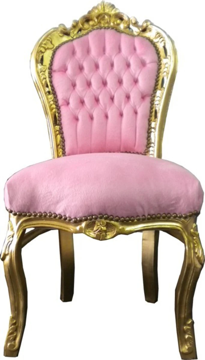 Baroque dining room chair pink / gold