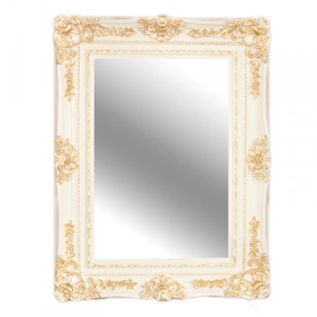 Baroque wall mirror white/gold antique look height 121 cm, width 90 cm - noble & magnificent