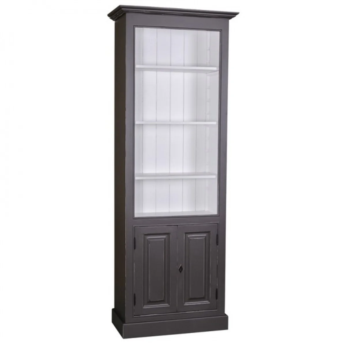 Country house bookcase W 78 x H 210 cm bookcase shelf cabinet - Art Deco Art Nouveau hotel solid wood furniture