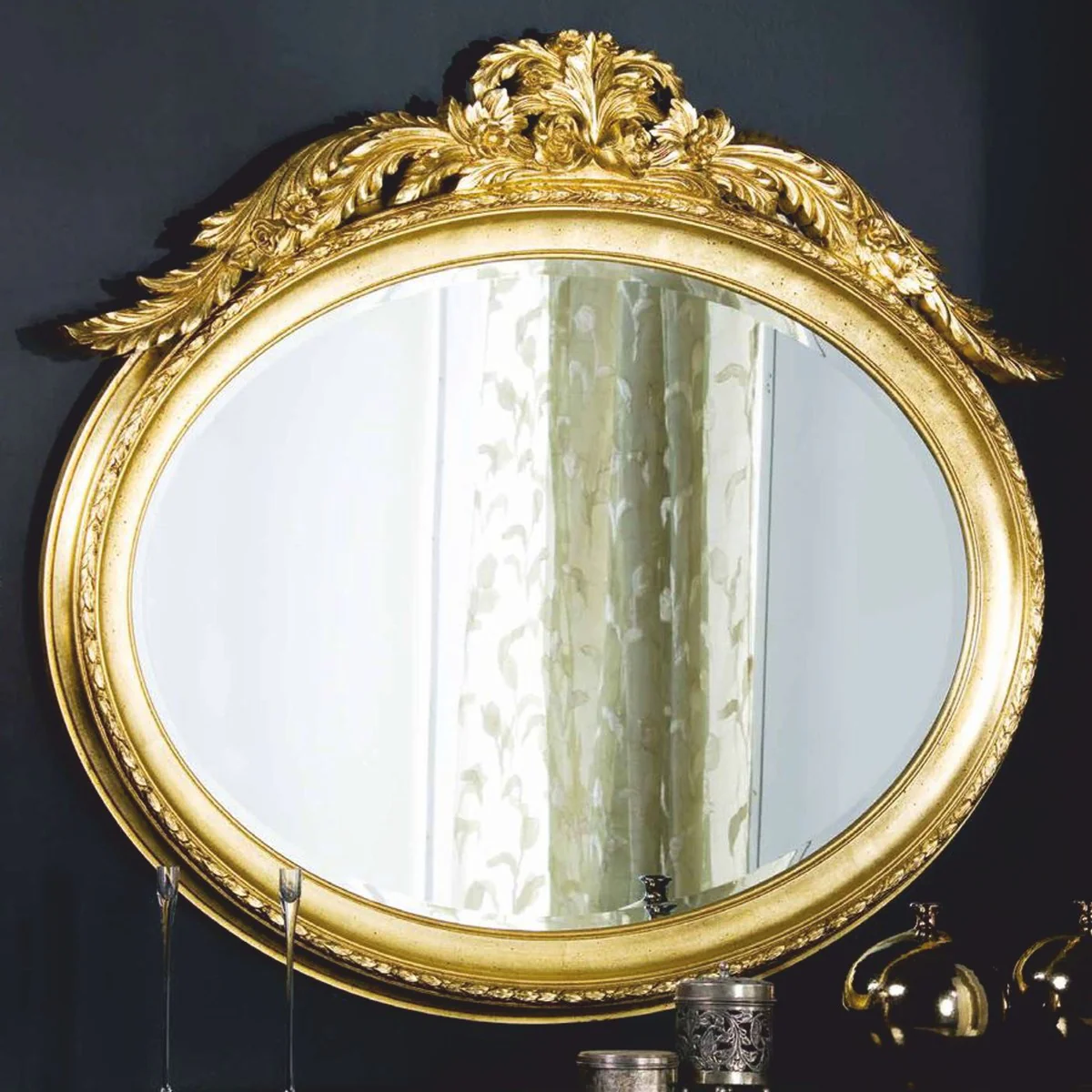 Luxus Barock Spiegel Gold 155 cm - Barock Möbel - Made in Italy