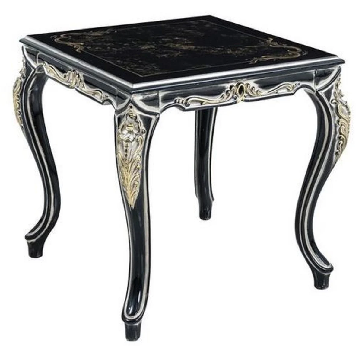 Luxury baroque side table black / gold - handmade table in baroque style - baroque living room furniture - noble and magnificent