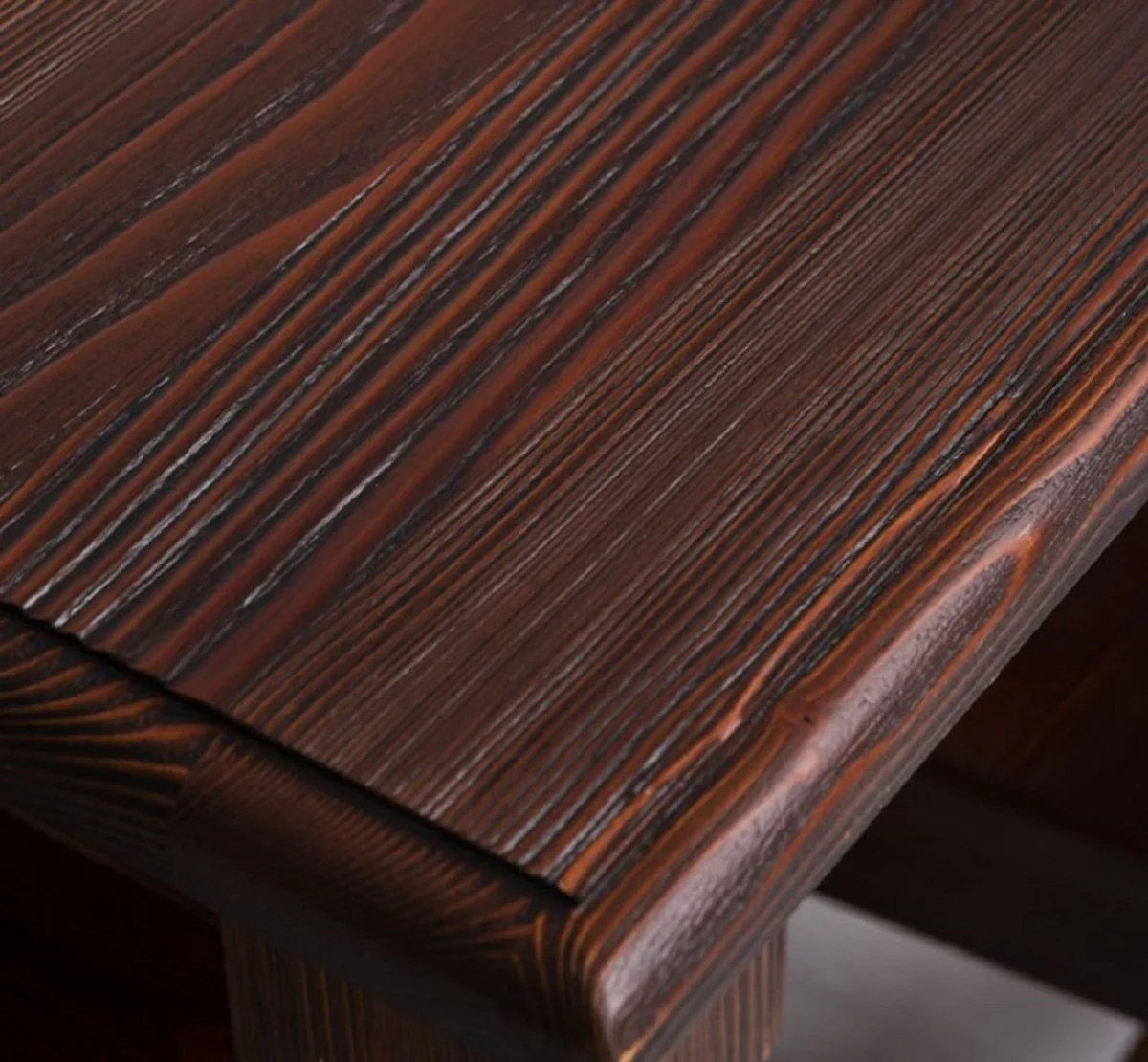 Country Style Dining Room Furniture Set Dark Brown - 1 Country Style Dining Table & 6 Country Style Dining Chairs - Solid Wood Dining Room Furniture - Country Style Dining Room Furniture