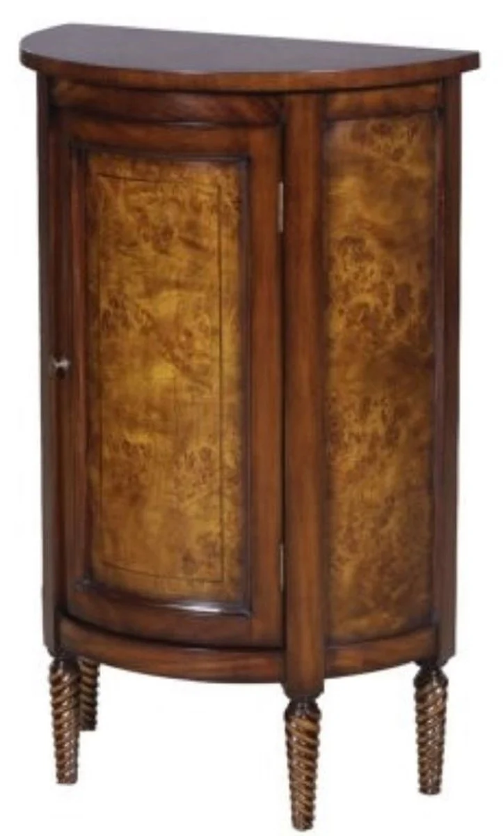 Luxury Art Nouveau chest of drawers light brown / brown 51 x 28 x H. 82 cm - Small semi-circular cabinet with door
