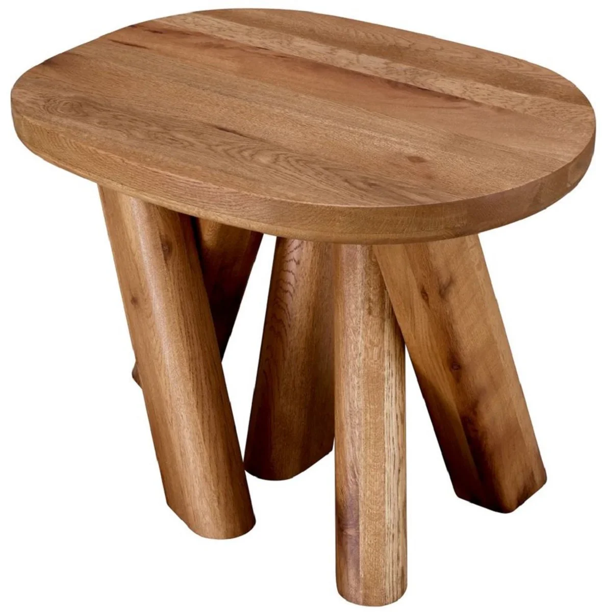 Luxury solid wood side table brown 65 x 50 x H. 49.5 cm - oak wood side table - living room furniture - luxury furniture - luxury quality