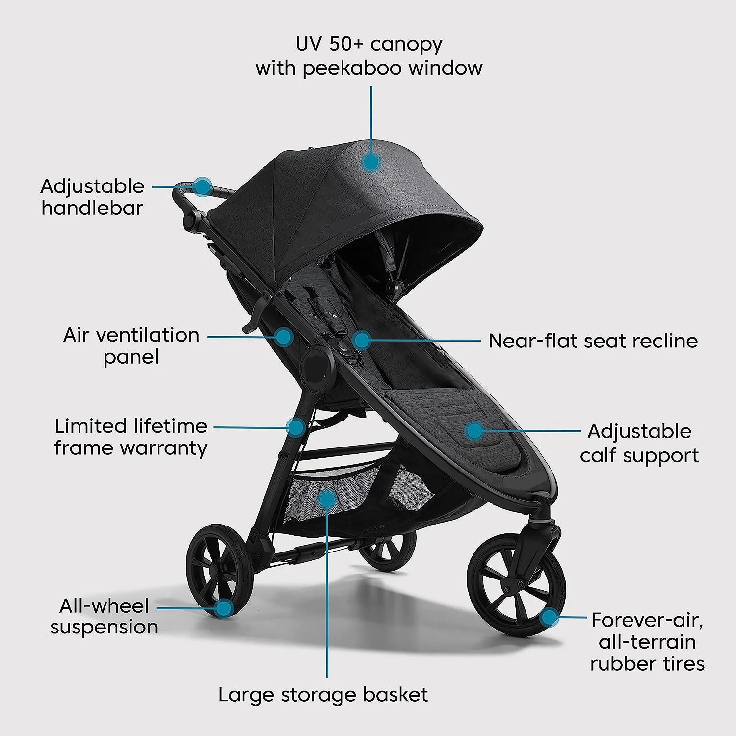 Baby Jogger City Mini GT2 All-Terrain-Kinderwagen, Opulent Black