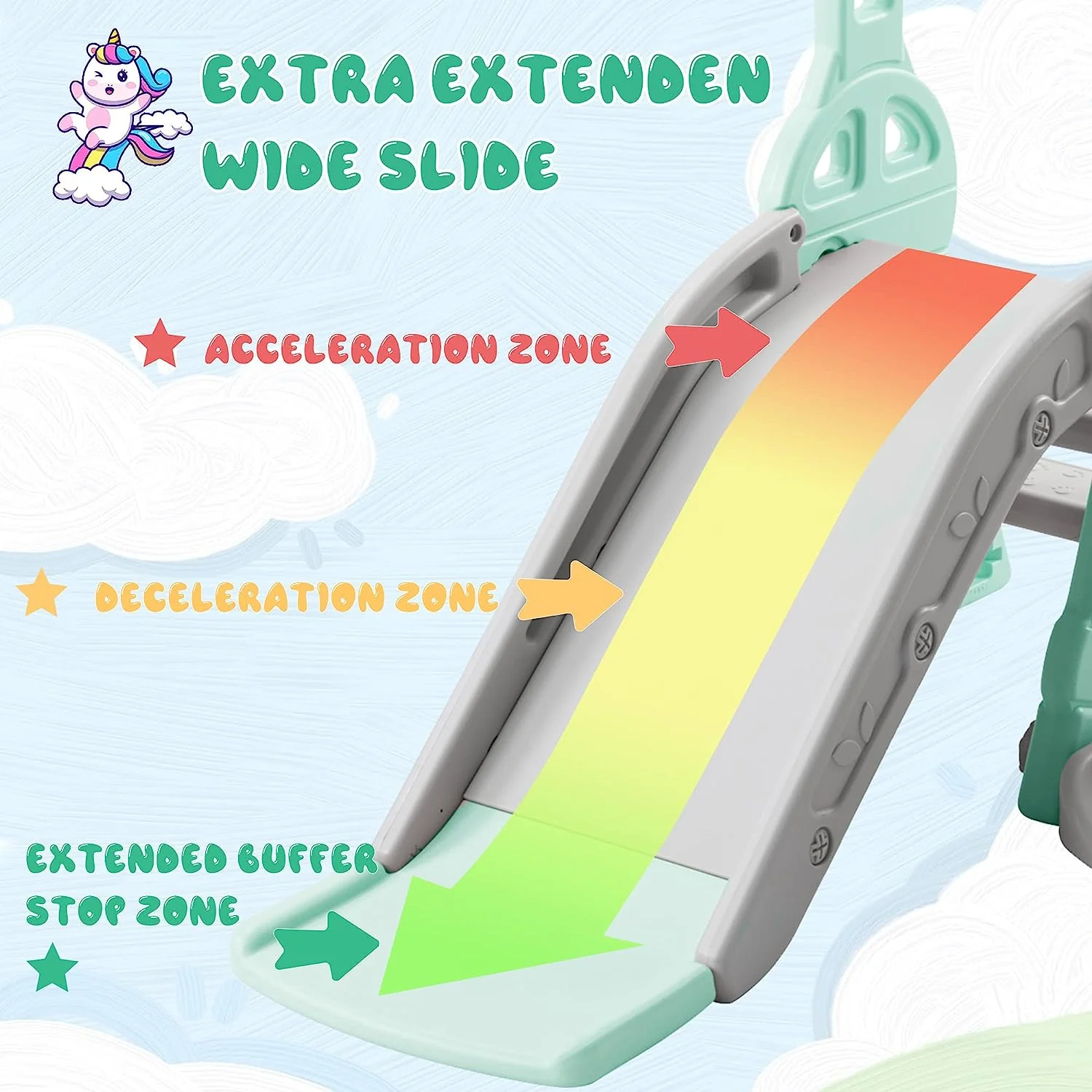 Merax 4-in-1-Rutsche für Kleinkinder, Indoor-Rutsche und Schaukel-Set für Kinder, freistehende Outdoor-Rutsche mit Basketballkorb (grüne Schaukelrutsche)