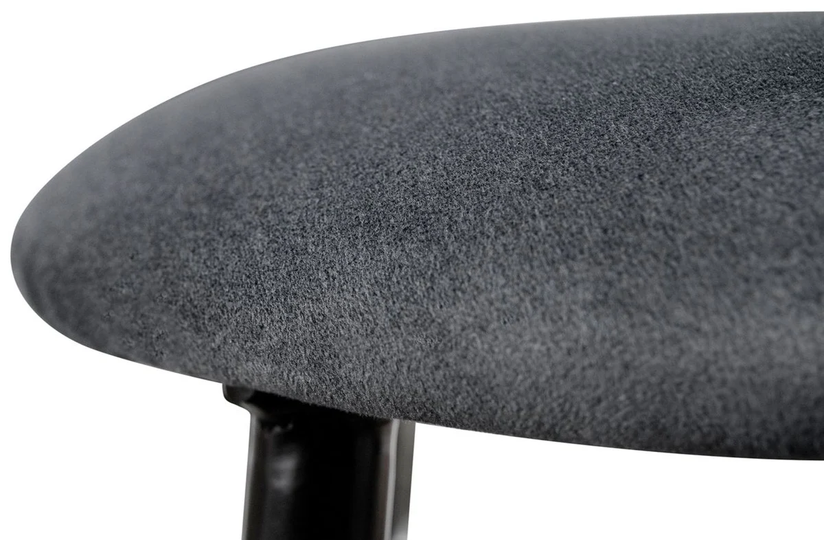 Luxury bar stool anthracite / black Ø 37 x H. 76 cm - bar chair with velvet fabric